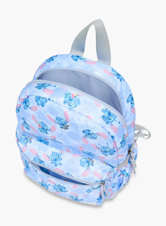 Disney Girls Stitch Print School Backpack with Adjustable Shoulder Straps - 13x30x38 cm