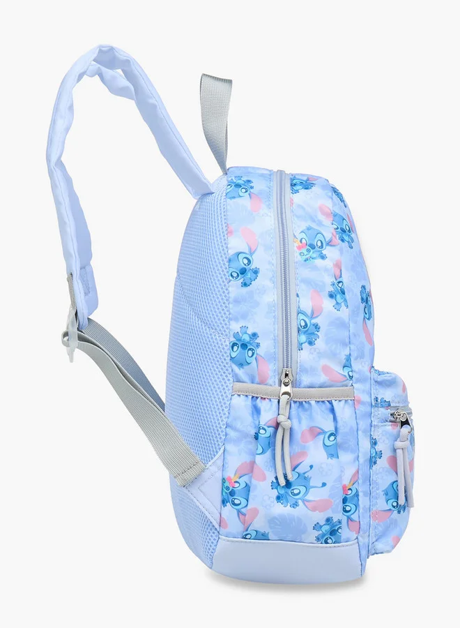 Disney Girls Stitch Print School Backpack with Adjustable Shoulder Straps - 13x30x38 cm