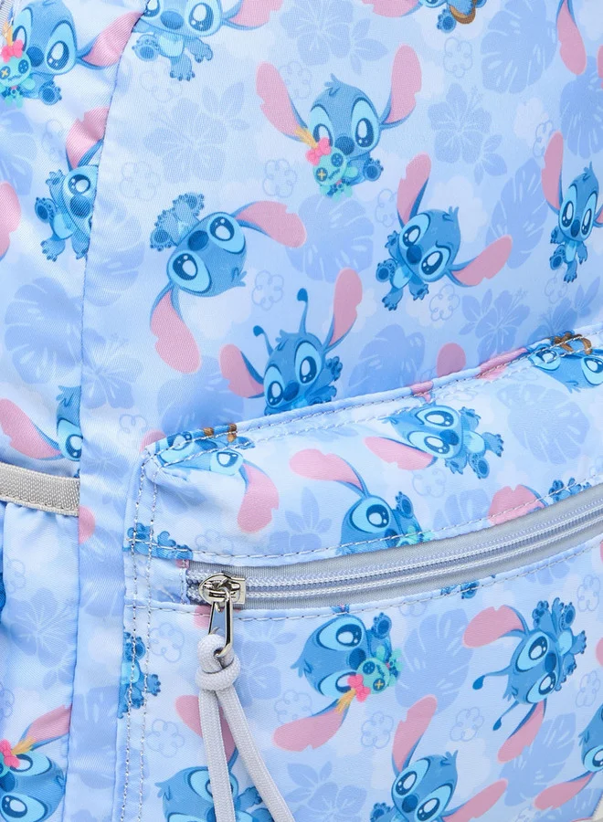 Disney Girls Stitch Print School Backpack with Adjustable Shoulder Straps - 13x30x38 cm