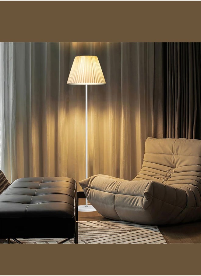 WEMART - Floor Lamp with Fabric Lampshade, Modern Tall Floor Lamps for Living Room, Floor Standing Lamps Home Decor, Floor Lighting for for Bedroom, Study Room, Office Black - Image 1