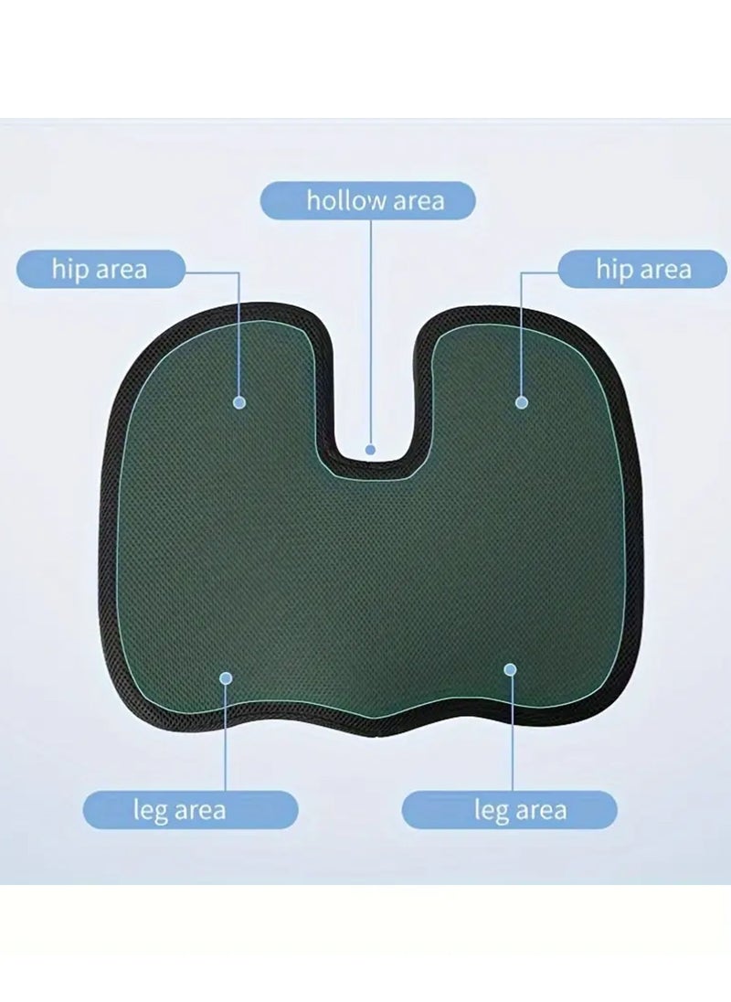 Toshionics Orthopedic U-Shaped Seat Cushion Comfortable Chair Pad Memory Foam Cushion with Cover Heat Responsive Chair Seat Pillow Support Bottom Tailbone for Office Home gaming Travelling and long Time Seating 45x35x8 cm Blue  - Image 5