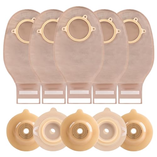 Steawoce Colostomy Bags, 20 PCS Ostomy Supplies Two Piece Drainable Convex Ostomy Bag for Ileostomy Stoma Care, Cut-to-Fit (15pcs Pouches+5pcs Convex Ostomy Barriers) - Image 1