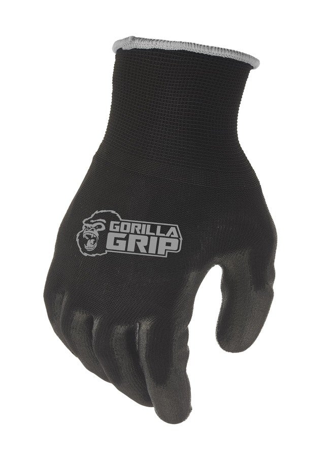 grease monkey Gorilla Grip Work Gloves, Never Slip Maximum Grip All-Purpose, Gloves for Men, Superior in Wet, Dry, Oily Conditions, Polymer Palm, Extra Large Size, 5 Pairs, Black/Blue | 25058-25 - Image 5