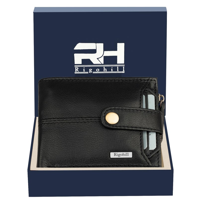 Rigohill Doger Black Mens Leather Wallet | Leather Wallet for Men | RFID Mens Wallet - Image 2