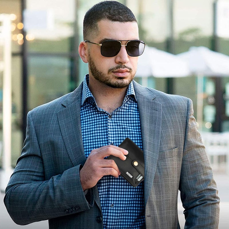 Rigohill Doger Black Mens Leather Wallet | Leather Wallet for Men | RFID Mens Wallet - Image 5