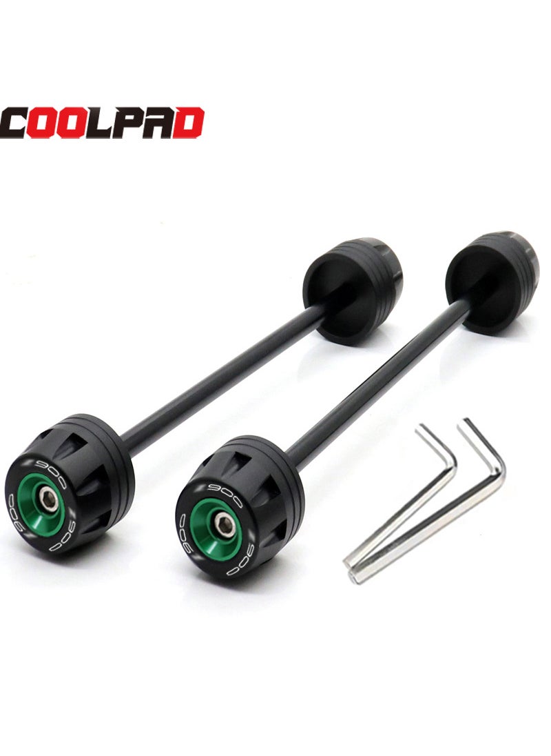 Generic Yamaaha MT09 21-23 Front And Rear Wheel Anti-Fall Rubber Protective Ball Insurance Policy Front And Rear Anti-Fall Rod Accessori Green 