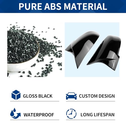 XPHAZZ Side Mirror Cover Compatible with 3-Series F30 F31 F34 / 4-Series F32 F33 F36 / 2-Series F22 F23 / 1 Series F20 X1 E84 M2 F87 2PCS-Set Gloss Black ABS - Image 5