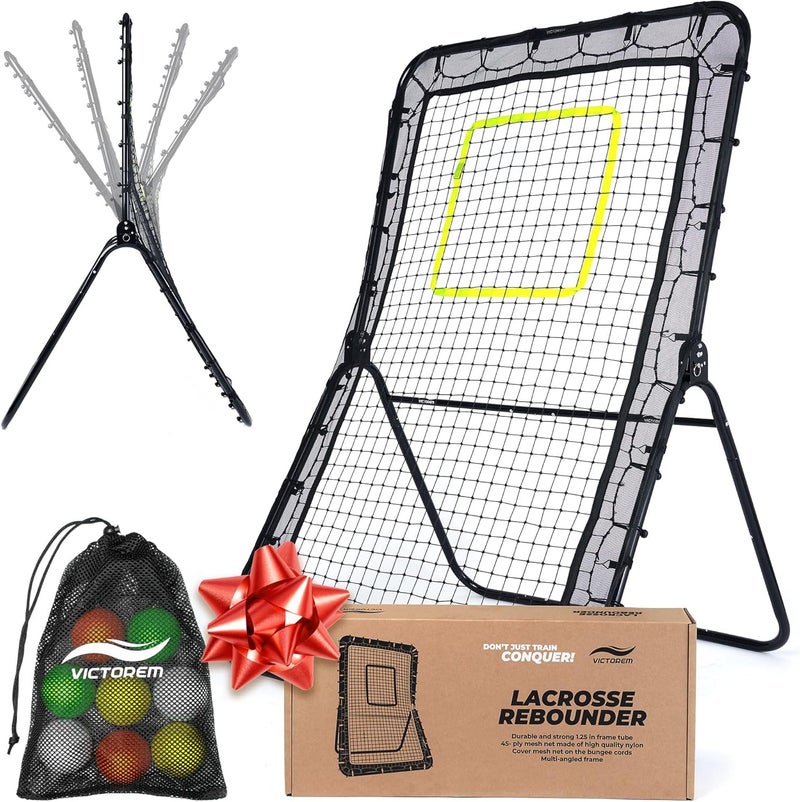 Victorem Lacrosse Rebounder for Backyard - 6x4 Ft. Volleyball Rebounder, Bounce Back Net with 5 Rebound Angles - Rebound Net for Lacrosse, Baseball, Tennis & Softball Training - Image 1
