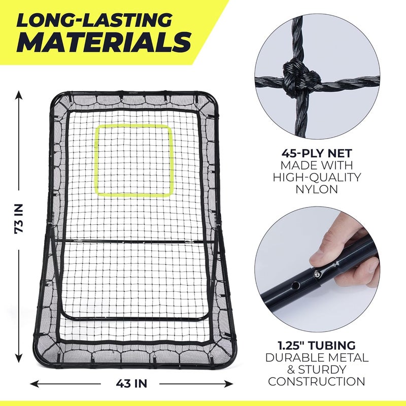 Victorem Lacrosse Rebounder for Backyard - 6x4 Ft. Volleyball Rebounder, Bounce Back Net with 5 Rebound Angles - Rebound Net for Lacrosse, Baseball, Tennis & Softball Training - Image 2