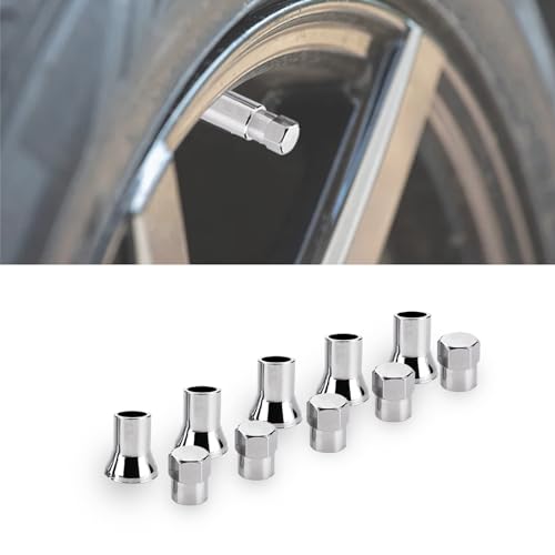 HAOBO TR413 Universal TPMS Chrome Valve Stem Sleeve Covers and Cap Dress Up Kit Set of 5 FITS All TPMS Rubber Valve Stems for All Make and Model Cars and Trucks with TPMS Sensors - Image 1