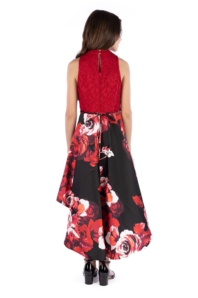 Speechless Girls' High-Low Sleeveless Party Dress, Red/Black, 12 - Image 2