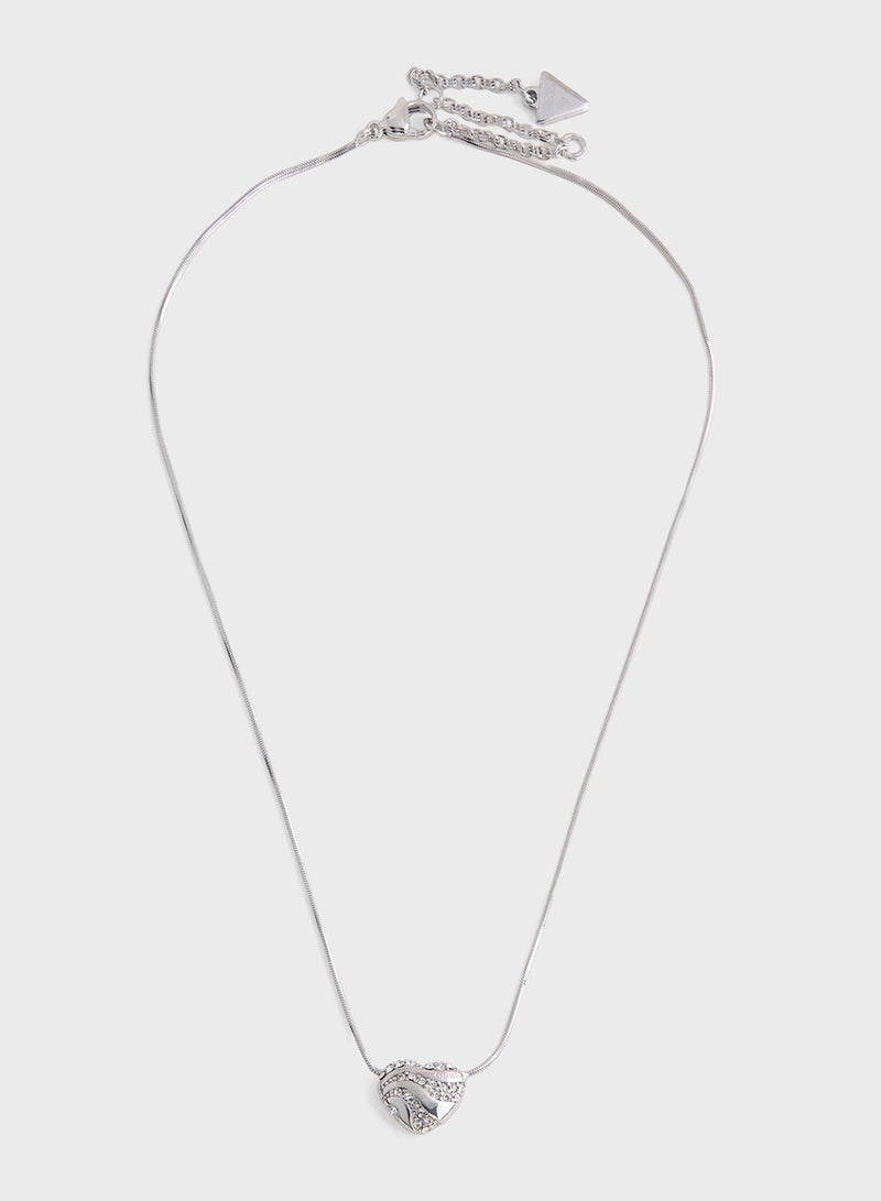 GUESS 16-18'' Heart Waves Snake Chain Short Necklace - Image 1