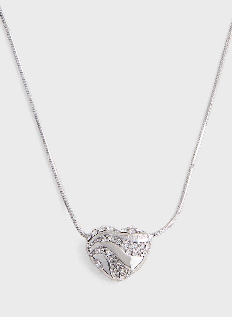 GUESS 16-18'' Heart Waves Snake Chain Short Necklace - Image 2