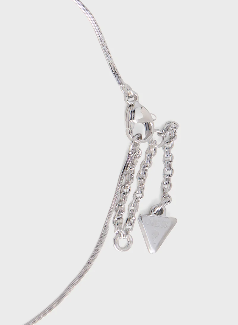 GUESS 16-18'' Heart Waves Snake Chain Short Necklace