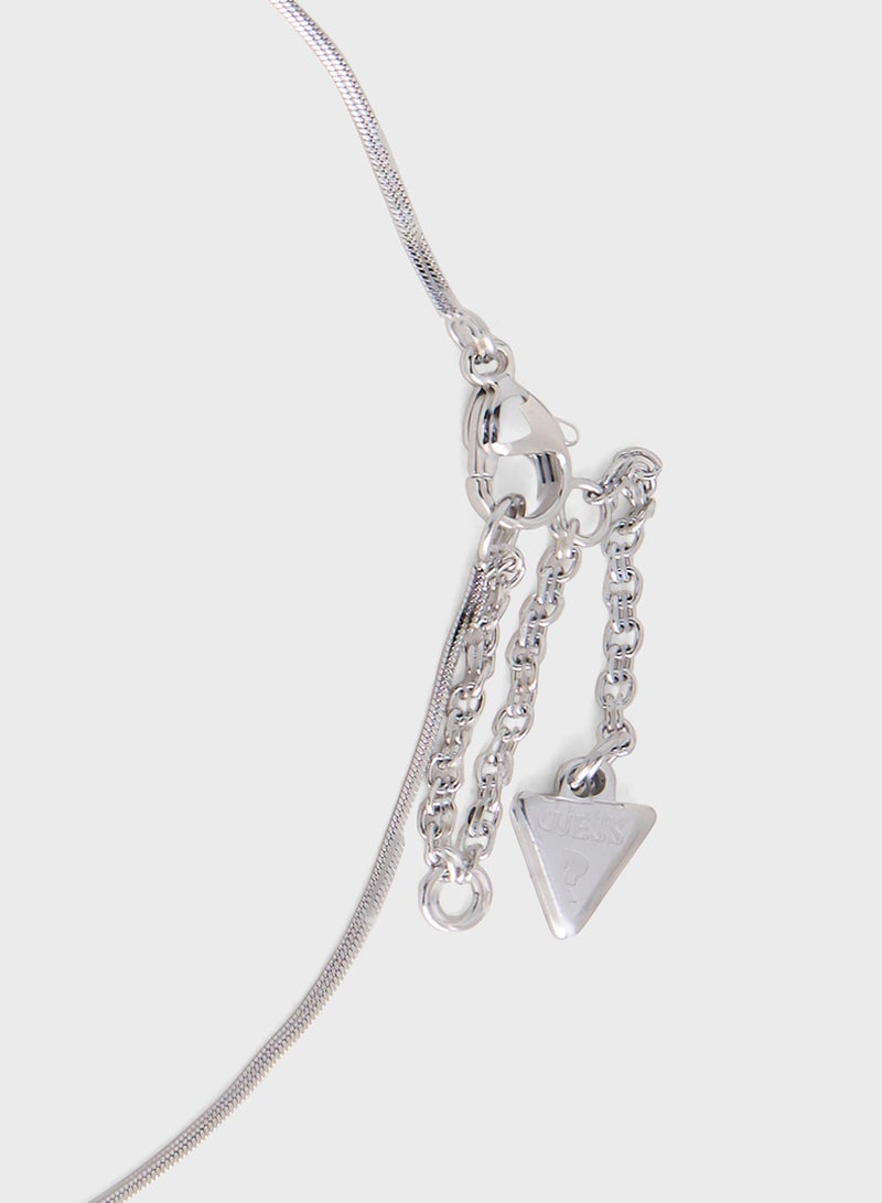 GUESS 16-18'' Heart Waves Snake Chain Short Necklace - Image 3