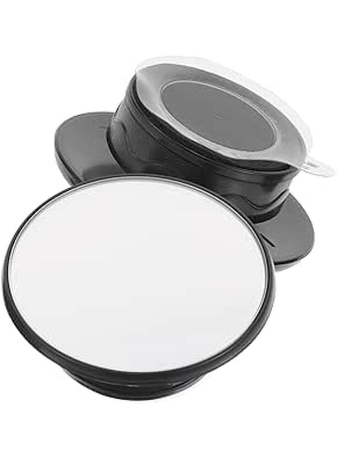 2Pcs Black Round Blind Spot Mirrors with Suction Cup 360 Degree Wide Angle Convex Rear View for Car SUV Truck - Image 1