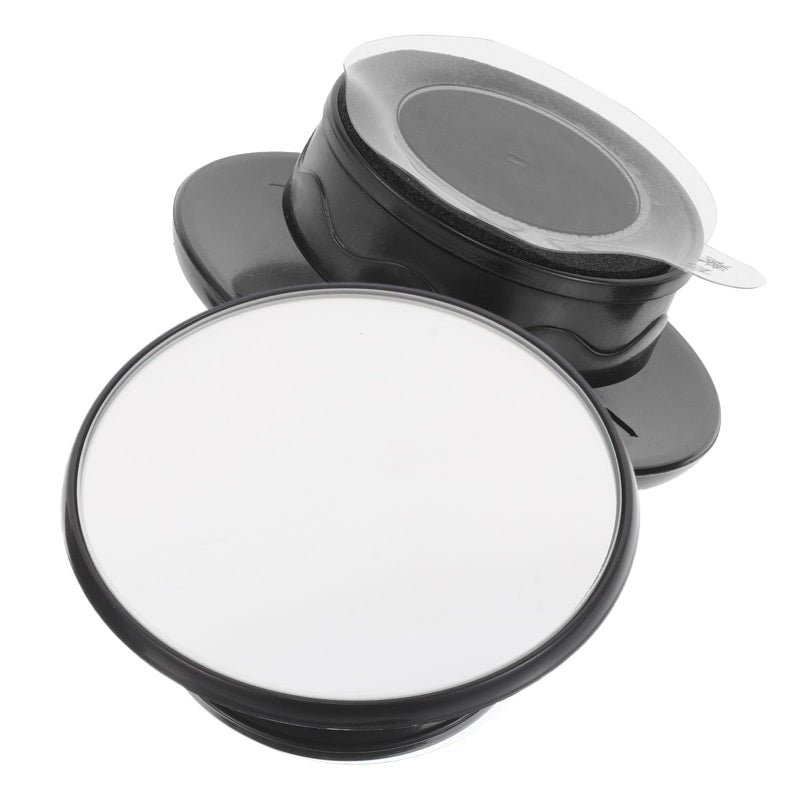 2Pcs Black Round Blind Spot Mirrors with Suction Cup 360 Degree Wide Angle Convex Rear View for Car SUV Truck - Image 2