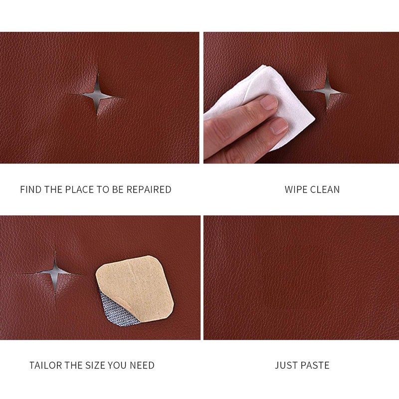 FELKER Sofa Leather Stickers selfAdhesive Leather Repair Stickers Simulation Leather Used in Sofas Furniture Driver SeatsDark Brown - Image 5