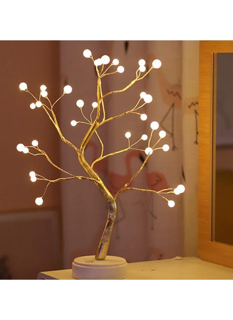 BLOOMING TIME - Tree Lights Night Light with Touch Button, 36 LED Pearl Beads Fairy Light - Image 1