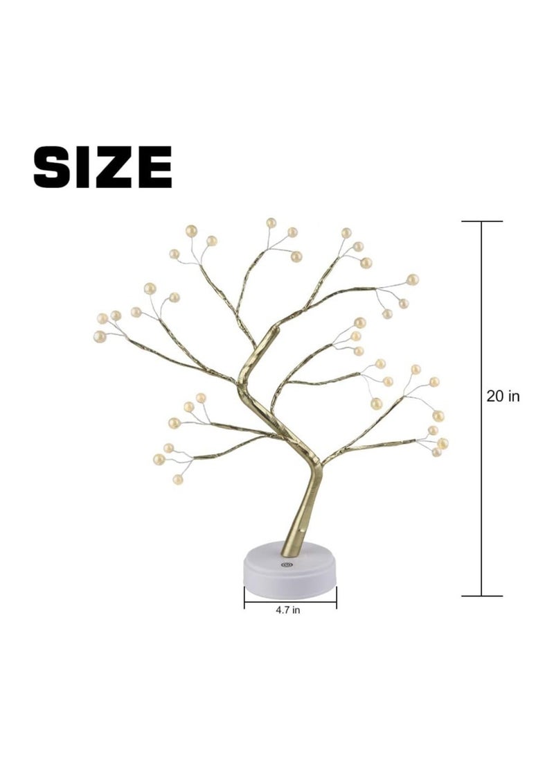 BLOOMING TIME - Tree Lights Night Light with Touch Button, 36 LED Pearl Beads Fairy Light - Image 1