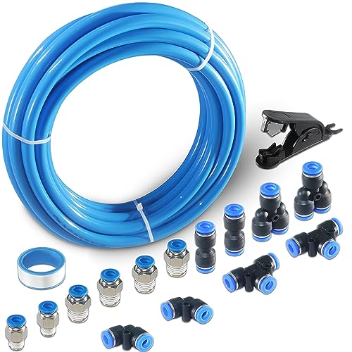 MSAEIQUN Pneumatic Tubing Blue PU Air Hose Pipe Tube Kit 14 OD 16 ID 12 Meter 394ft for Air Line or Fluid Transfer 14 x 12M 14 x 12m blue - Image 1
