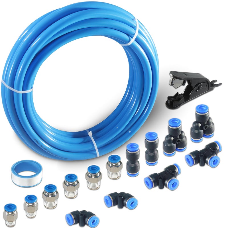MSAEIQUN Pneumatic Tubing Blue PU Air Hose Pipe Tube Kit 14 OD 16 ID 12 Meter 394ft for Air Line or Fluid Transfer 14 x 12M 14 x 12m blue - Image 2