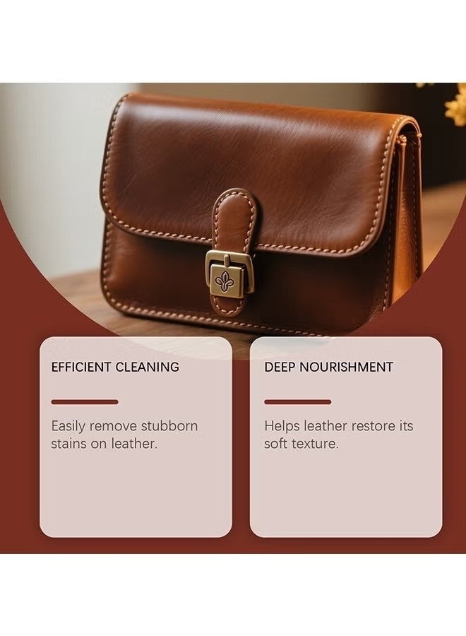 Homonth Leather Cleaning Care Set with Sponge Towel - 120ML Leather Cleaner and 120ML Leather Conditioner - Nourishing Care Shine Renovation Antifouling -Leather Furniture Cleaner for Leather Sofas Car Seats, All Leather Items - Furniture & Chair Restoration Kit - Image 3