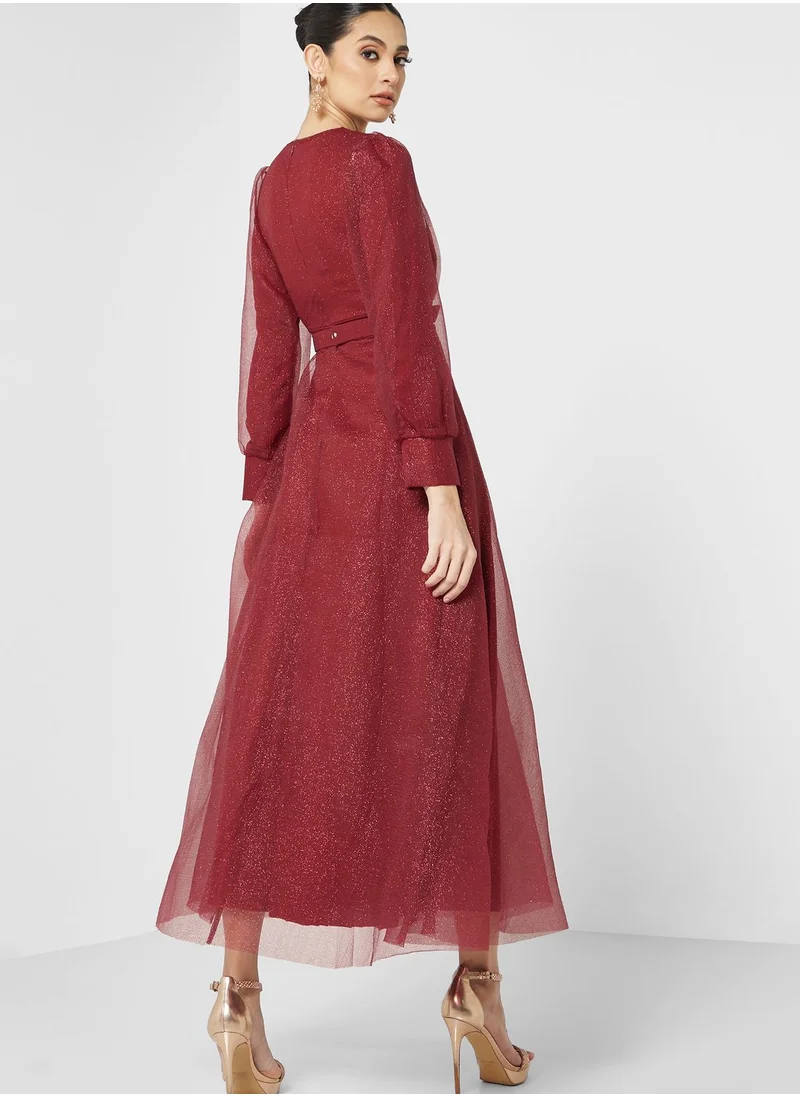 Khizana Puff Sleeve A-Line Dress