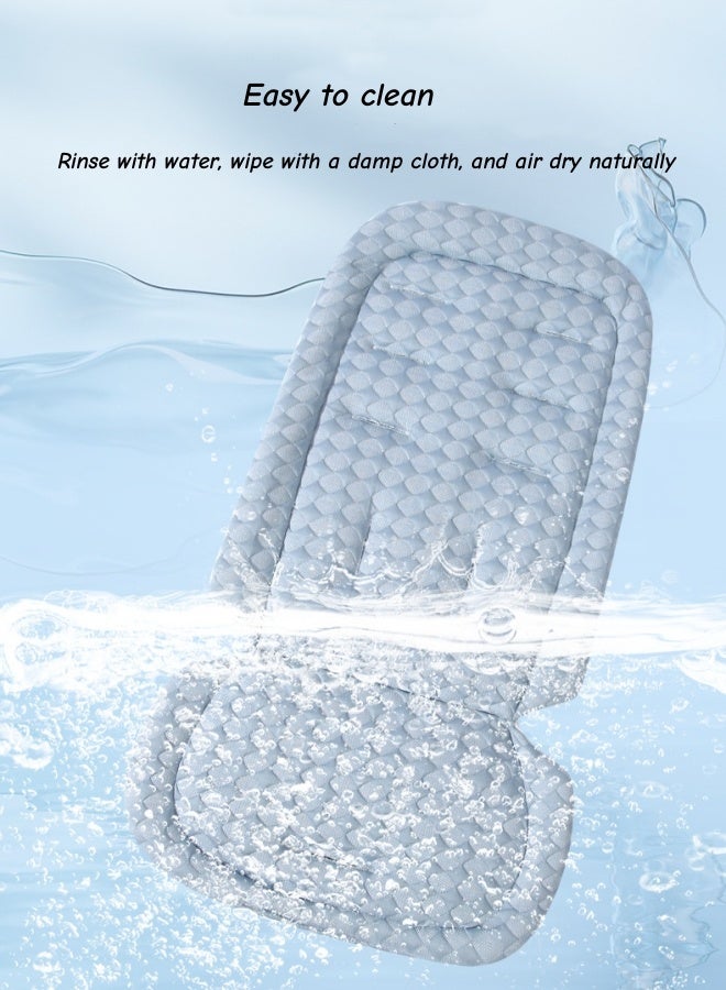 oldlaiben Baby Stroller Cushion, Infant Car Seat Insert Universal Baby Stroller Mat Toddler Seat Pad Liner Stroller Liner Baby High Chair Seat Cushion Pad Cool Liner Mat, 3 Level Adjustable, Fits Strollers Car Seat High Chair (Blue) - Image 5