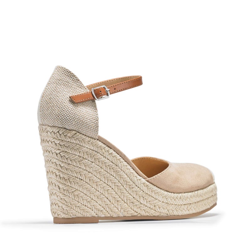 FISACE Womens Summer Espadrille Heel Platform Wedge Sandals Ankle Buckle Strap Closed Toe Shoes - Image 5