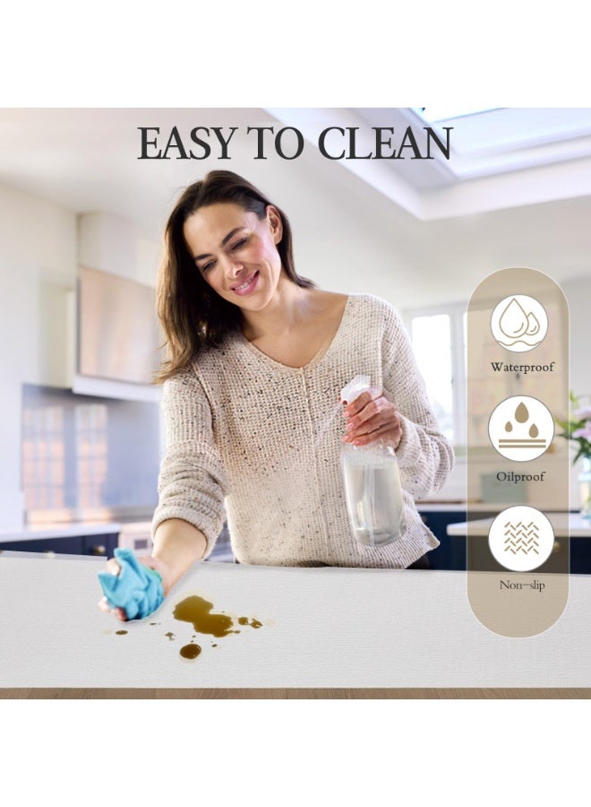 بطانة أرفف وأدراج لخزانة المطبخ، ورق أرفف غير لاصق مانع للانزلاق مقاوم للماء ومسمك قابل للغسل لخزانة الملابس بطانة واقية للحمام (أبيض، 30*300 سم) - Image 4