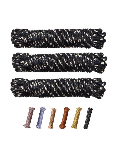 Pack of 3 | Black Polypropylene Cords | Durable Multi-Purpose Line for Gardening, Boating, Camping, Hauling, Construction, and Beyond | Adaptable, Weather-Resistant, and Built to Last | 10m Each