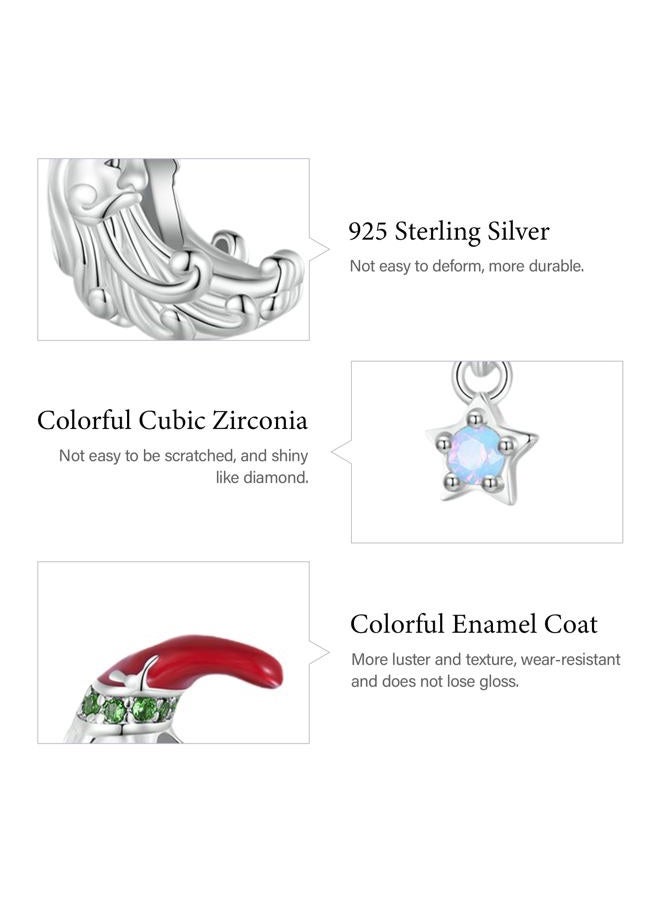 GNOCE Moonlight Santa Claus Charm Sterling Silver Bead Christmas Charm Fit Bracelet/Necklace for Women Girls Wife Daughter/Jewelry Gift - Image 5