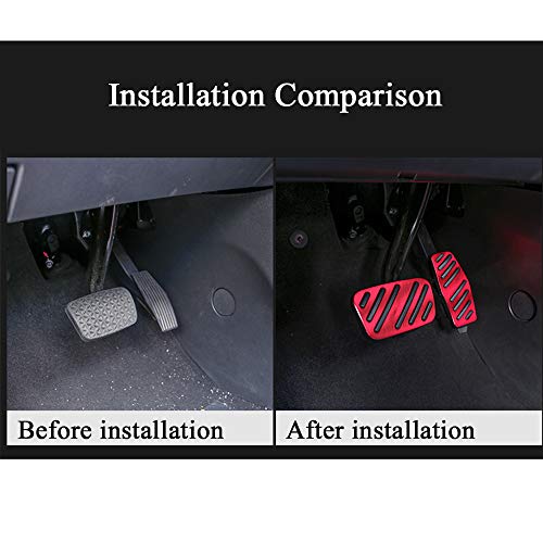 XITER No Drill Anti-Slip Aluminum Gas Brake Pedal Cover Foot Pedal Pads for Chevy Equinox Impala Cruze Blazer Traverse,for Buick Enclave Encore,for GMC ACADIA Terrain,for Cadillac XT5 XT6(RED) - Image 2