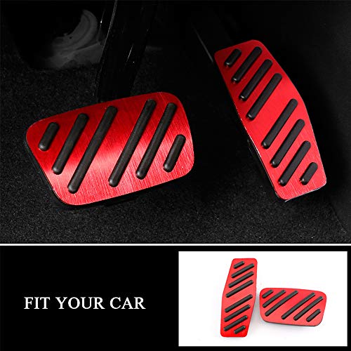 XITER No Drill Anti-Slip Aluminum Gas Brake Pedal Cover Foot Pedal Pads for Chevy Equinox Impala Cruze Blazer Traverse,for Buick Enclave Encore,for GMC ACADIA Terrain,for Cadillac XT5 XT6(RED) - Image 4