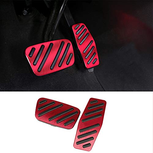 XITER No Drill Anti-Slip Aluminum Gas Brake Pedal Cover Foot Pedal Pads for Chevy Equinox Impala Cruze Blazer Traverse,for Buick Enclave Encore,for GMC ACADIA Terrain,for Cadillac XT5 XT6(RED) - Image 1