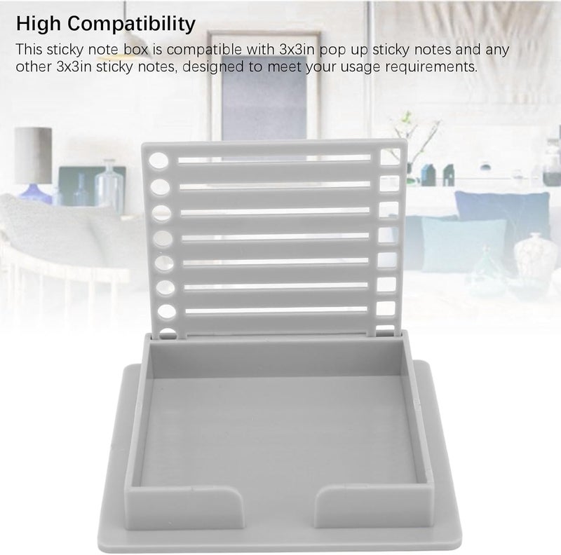 Low wear optimized design Yosoo Clear Frames Sticky Note Holder with Templates for 3x3in Sticky Notes, Organize Box for To Do List, Ideal for Office and School Supplies (Grey) Quick use-switch compatible build - Image 4