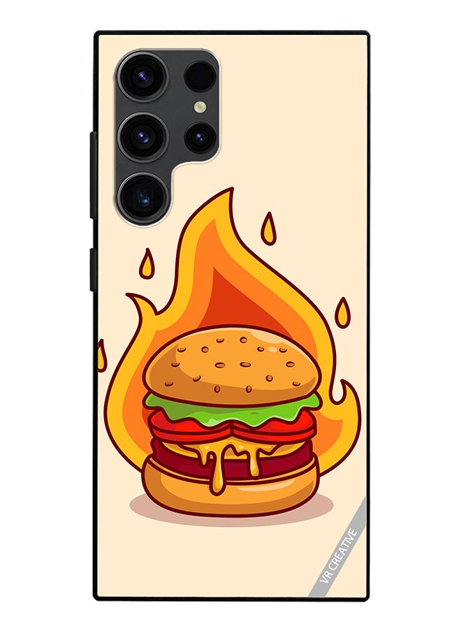 VR CREATIVE غطاء حماية لهاتف سامسونج جالكسي S24 ألترا بتصميم برجر جبنة متعدد الألوان - Image 1