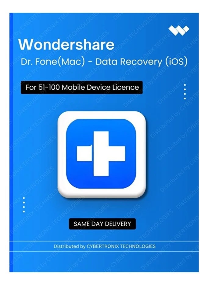 WonderShare Dr.Fone(Mac) - Data Recovery (iOS) | 51-100 Mobile Device | Digital License | Same Day Delivery