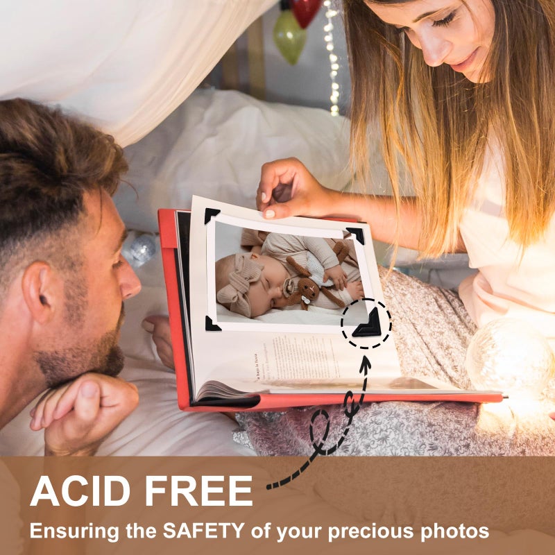 CHIALLCO Acid Free Photo Corners Self-Adhesive, 120 Pcs Premium Photo Corners for Scrapbooking, Black Photo Picture Mounting Corners for Photo Album, DIY Scrapbook Stickers, Memory Books, Diary - Image 2