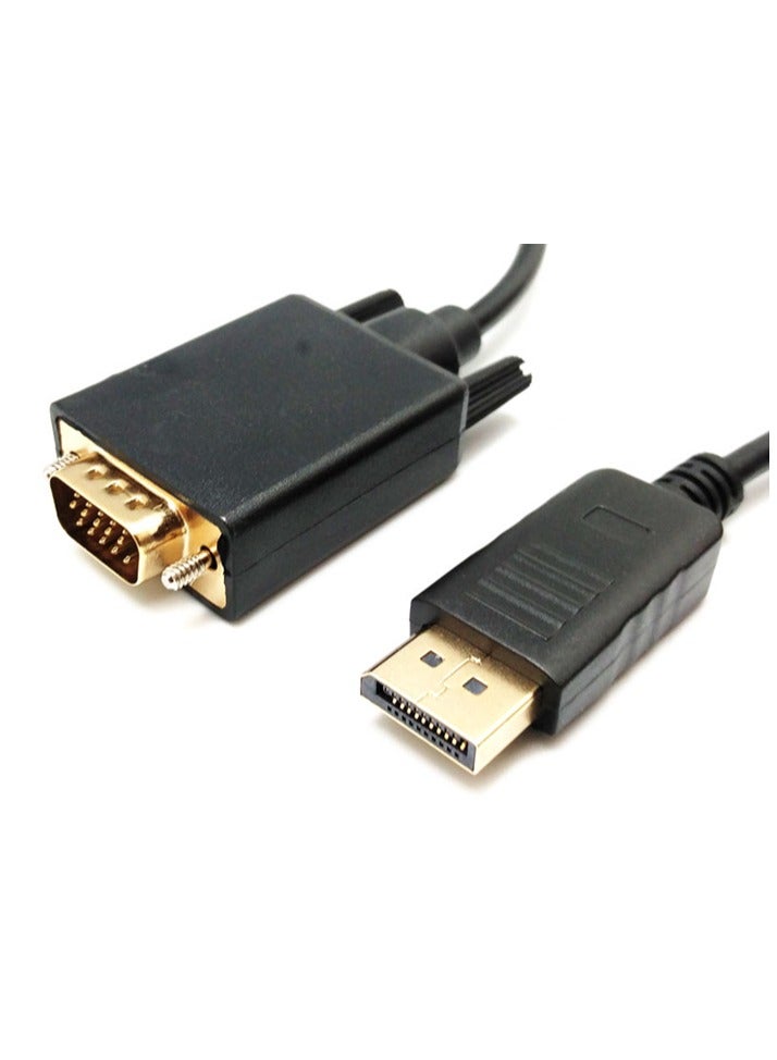 Display Port to VGA Cable, DP to VGA Cable Male to Male Gold Plated for Computer, Laptop, PC, Monitor, TV, Projector 1.8M - Image 1