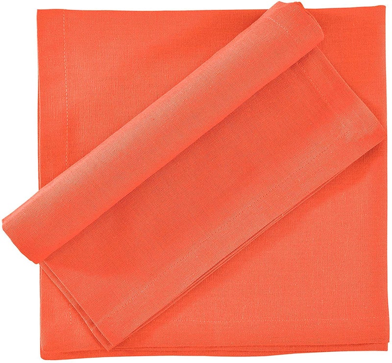 FINGERCRAFT Fingercraft Dinner Cloth Napkins in Cotton Linen Blend Fabric 12 Pack  Premium Quality  Mitered Corners for Every Day Use Napkins are Pre Shrunk and Good Absorbency Easter Special Color Orange  - Image 3