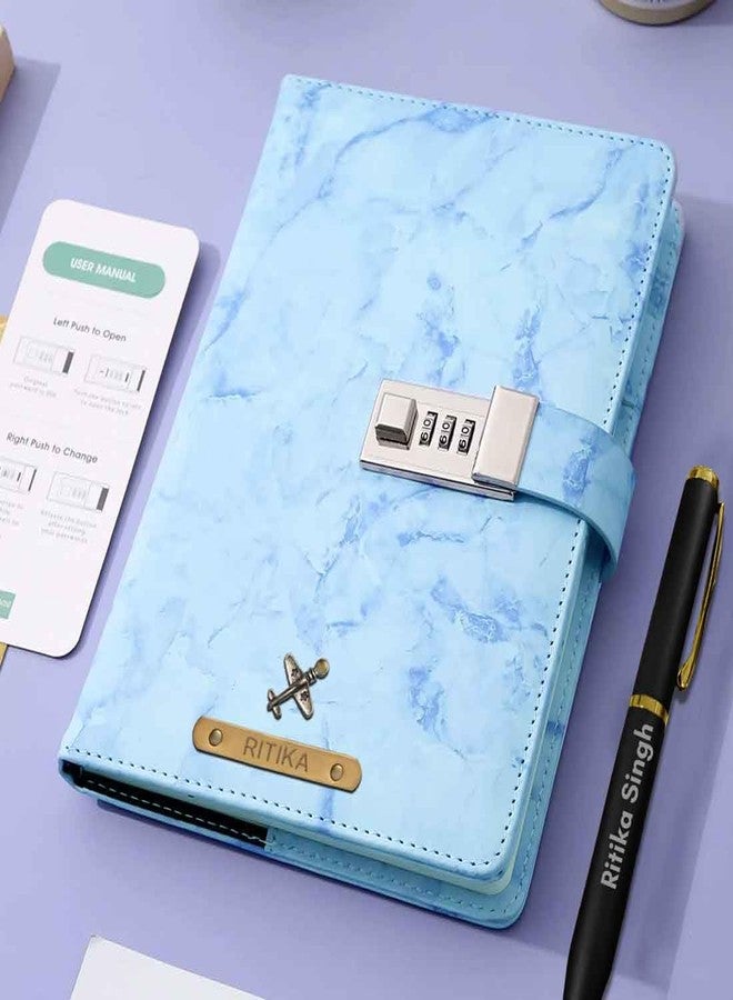 Nutcase Customized Diary with Name and lock - Premium PU Leather Diaries with Pen - Image 1