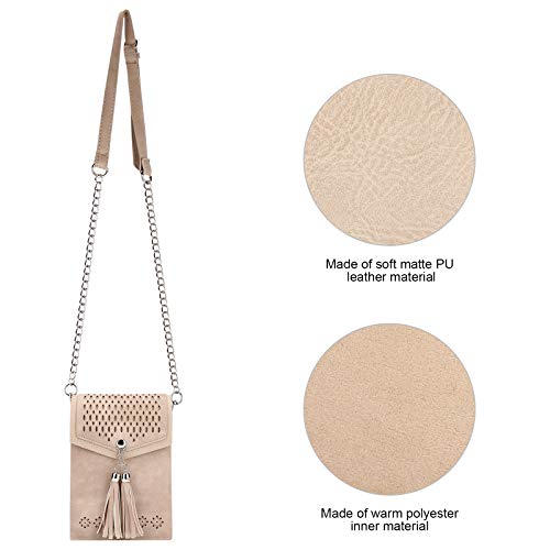 seOSTO Womens Small Crossbody Bag, Tassel Cell Phone Purse Holder Wallet - Image 5