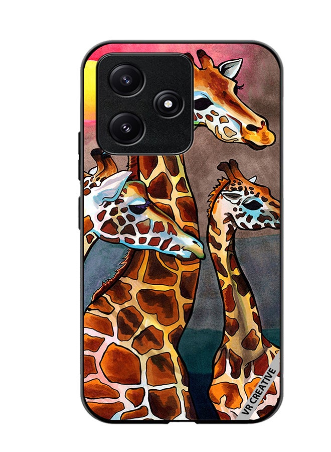 VR CREATIVE Protective Case Cover For Xiaomi Poco M6 Pro 5G Giraffe Design Multicolour - Image 1
