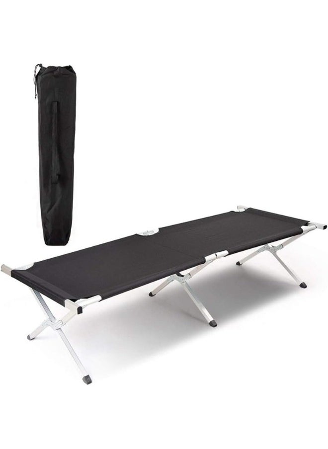 SMART HOME Outdoor Folding Camping Bed, Extra Wide Travel Sleeping Bed with Carrying Bag for Adults Kids, Lightweight and Compact Portable Relaxing Chair for Office, Napping, Hiking, Beach, BBQ  - Image 1