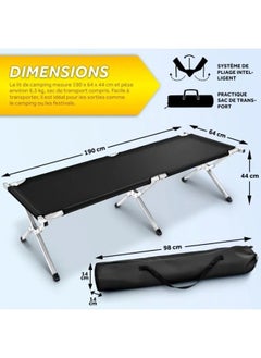 SMART HOME Outdoor Folding Camping Bed, Extra Wide Travel Sleeping Bed with Carrying Bag for Adults Kids, Lightweight and Compact Portable Relaxing Chair for Office, Napping, Hiking, Beach, BBQ  - Image 3