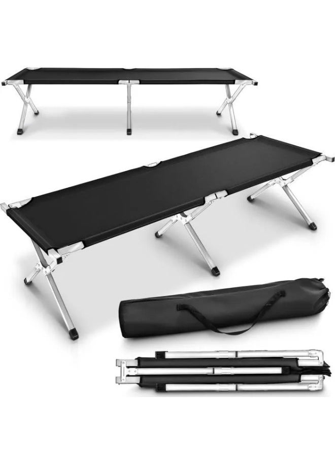 SMART HOME Outdoor Folding Camping Bed, Extra Wide Travel Sleeping Bed with Carrying Bag for Adults Kids, Lightweight and Compact Portable Relaxing Chair for Office, Napping, Hiking, Beach, BBQ  - Image 2