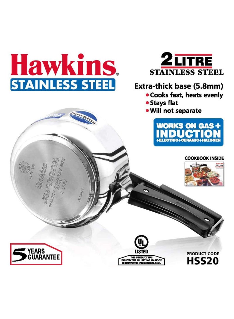 هوكينز قدر ضغط بغطاء داخلي متوافق مع الاستقراء من الفولاذ المقاوم للصدأ سعة 2 لتر - Image 3