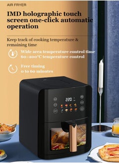 Generic Digital Air Fryer with Viewing Window 8 Cooking Settings Removable Non-Stick Fry Basket and Cooking Bowl 1350 Watts  - Image 3